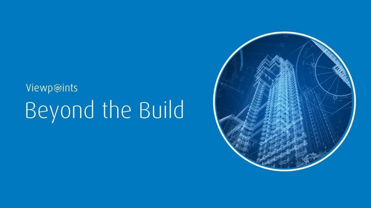 “Viewpoints: Beyond the Build” with image of construction blueprint 