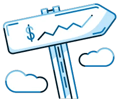 Illustration showing a wooden sign pointing in a direction to the right