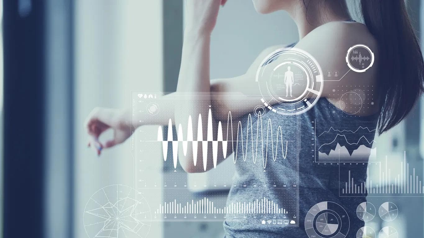 Woman working on with smart textiles
