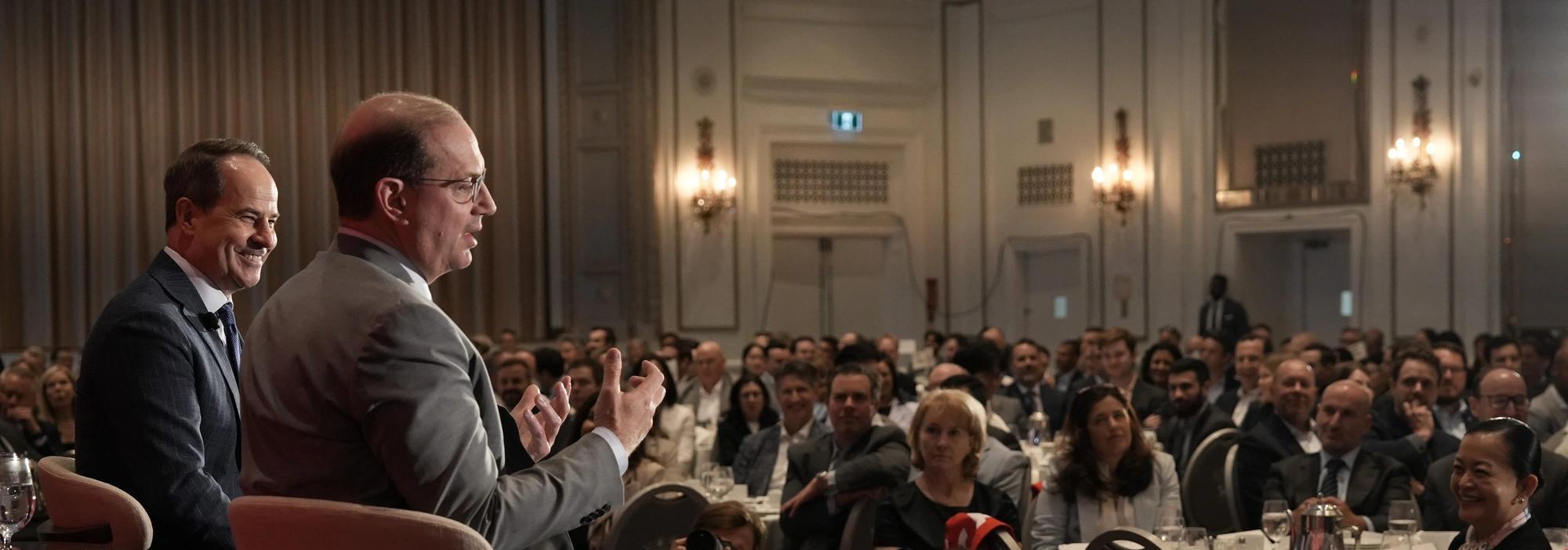 Darryl White and Ambassador Mark D. Wiseman at the Canadian Club Toronto fireside chat