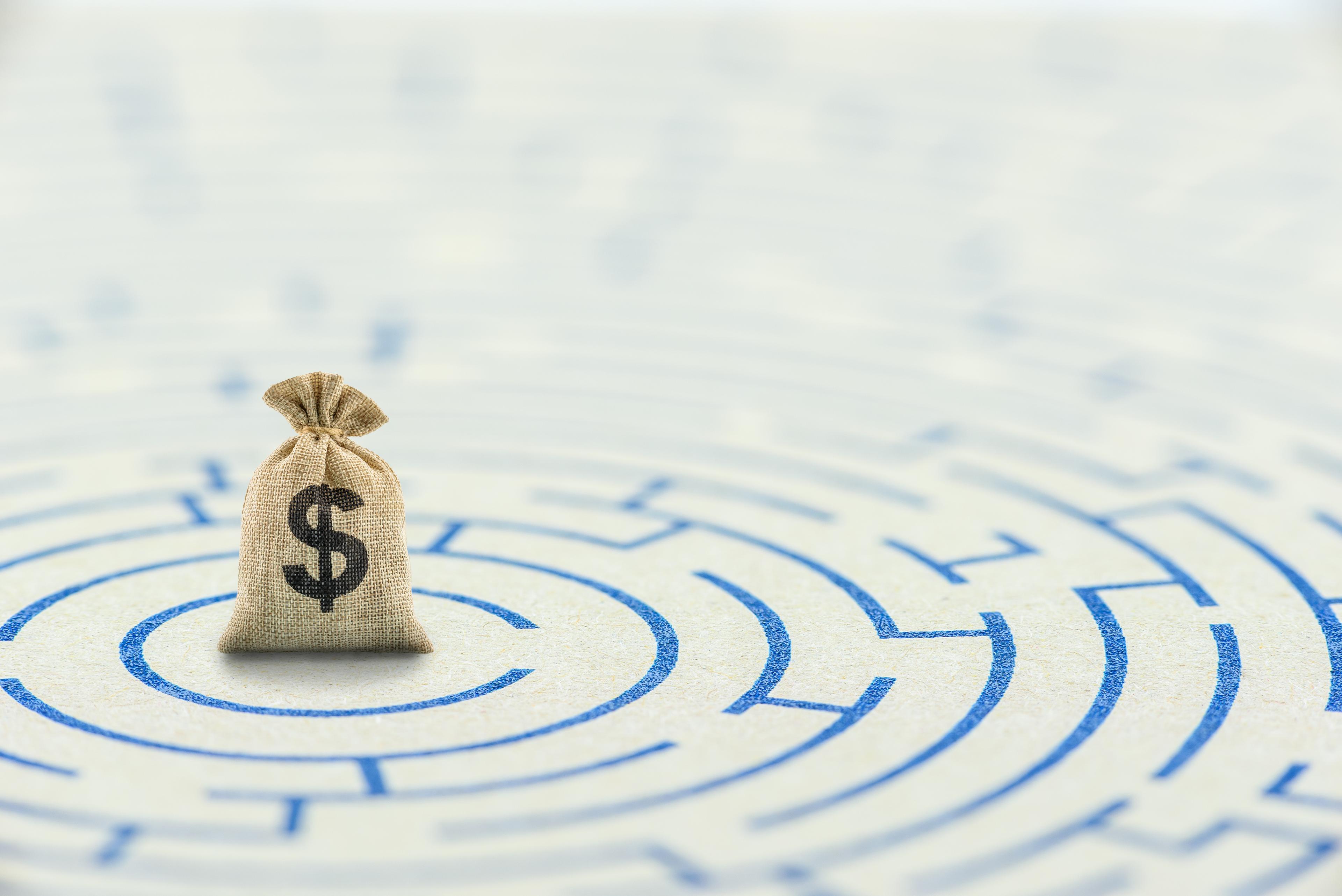 Money bag in a maze