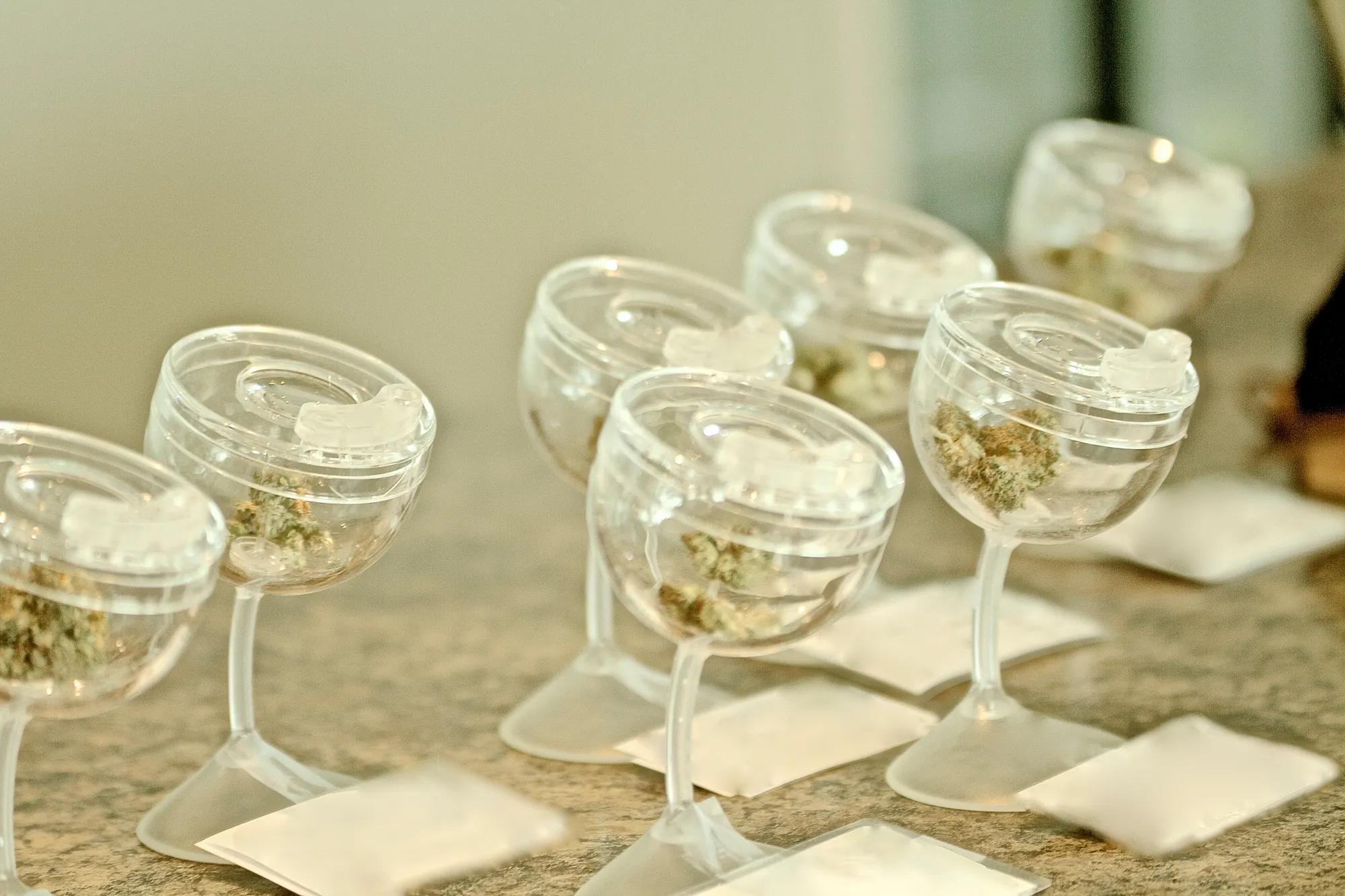 Marijuana choices in a dispensary store. 