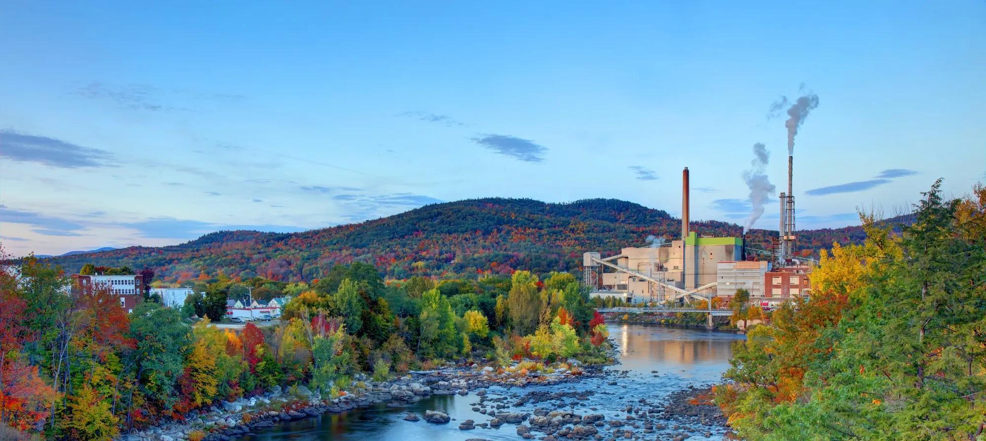 A paper mill in Oxford Country, Maine, USA