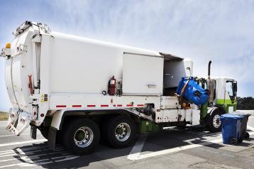 White refuse truck 
