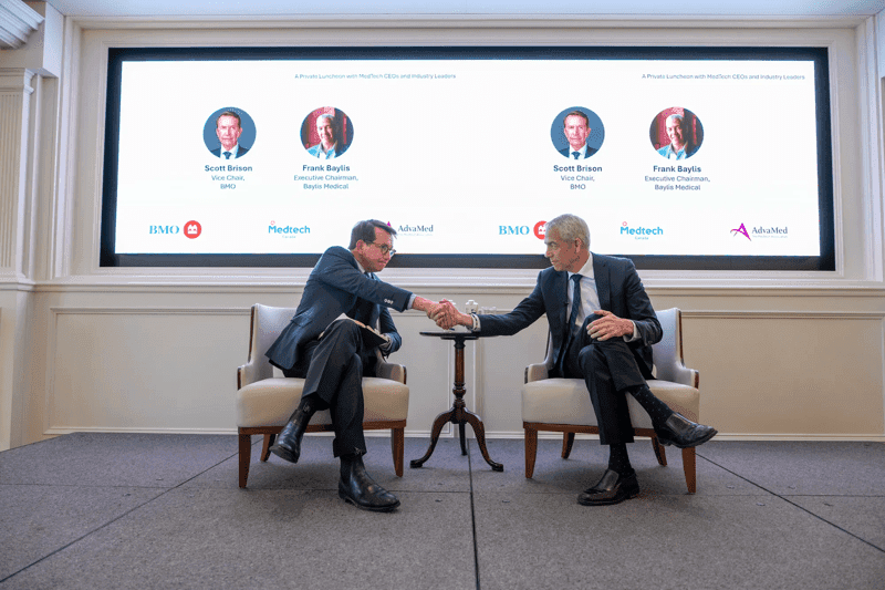 The Honourable Scott Brison, BMO Vice Chair, BMO Wealth, with Frank Baylis, Executive Co-Chair of Baylis Medical Technologies