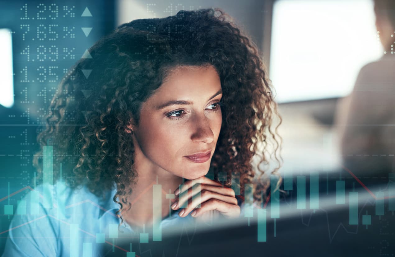business woman stocks