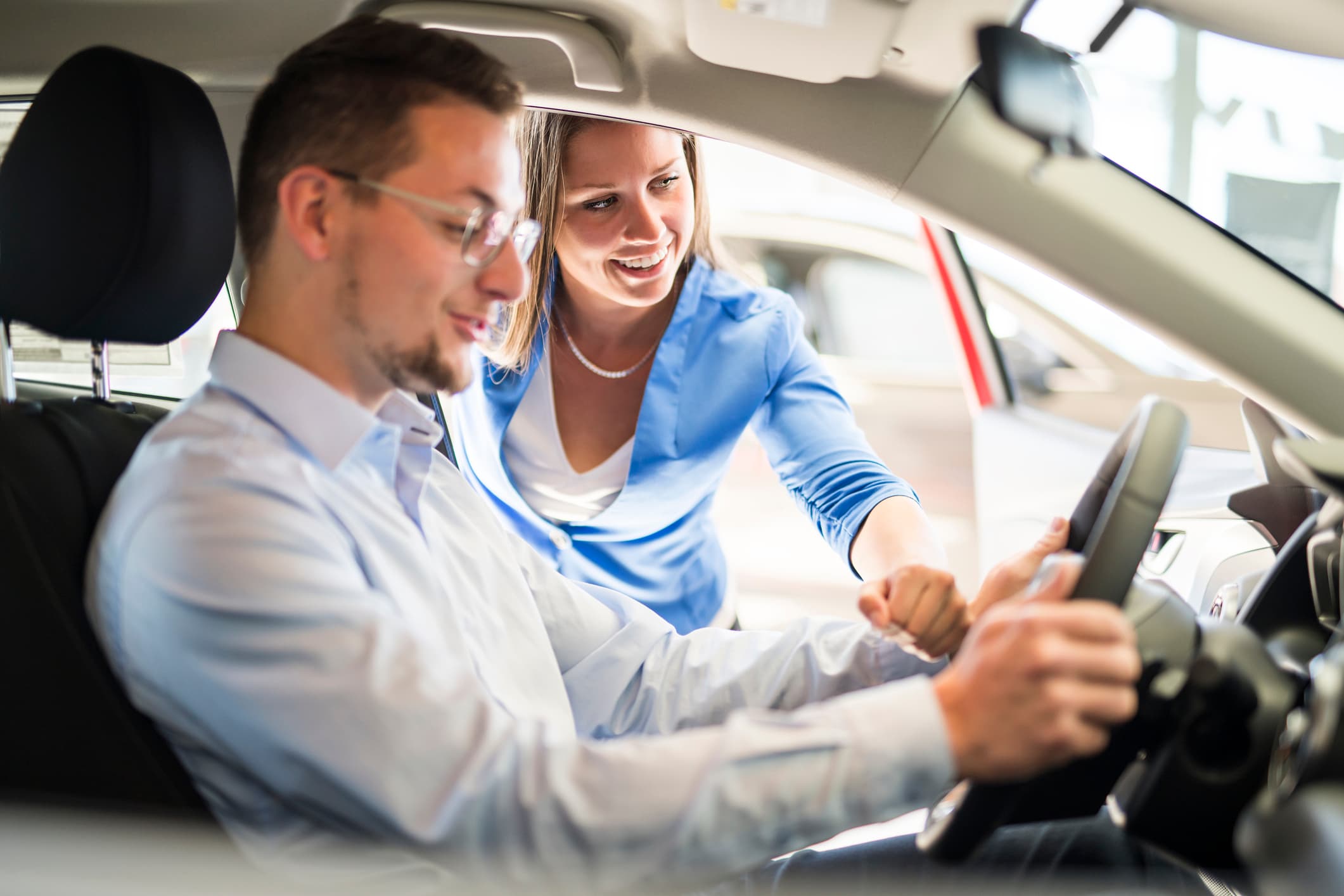 Man in car