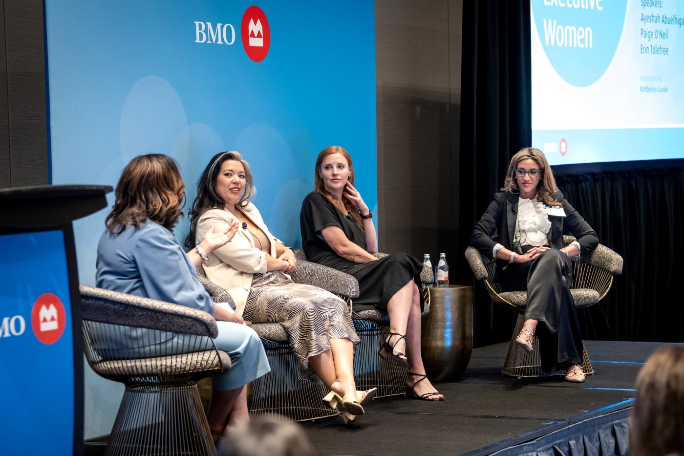 Panelists discuss corporate and personal brand building at the 10th BMO Forum for Executive Women.