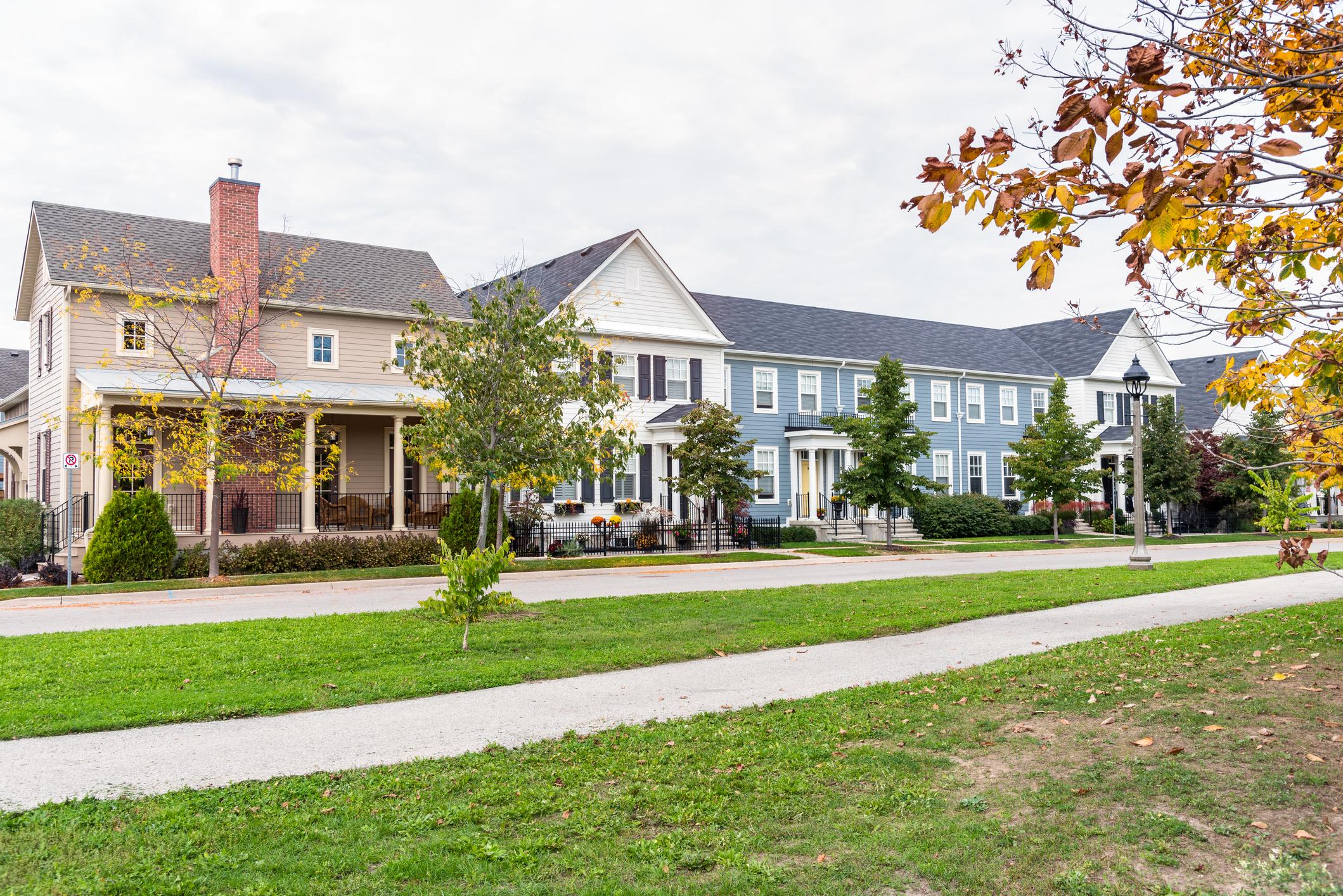 Row of houses in Ontario, Canada