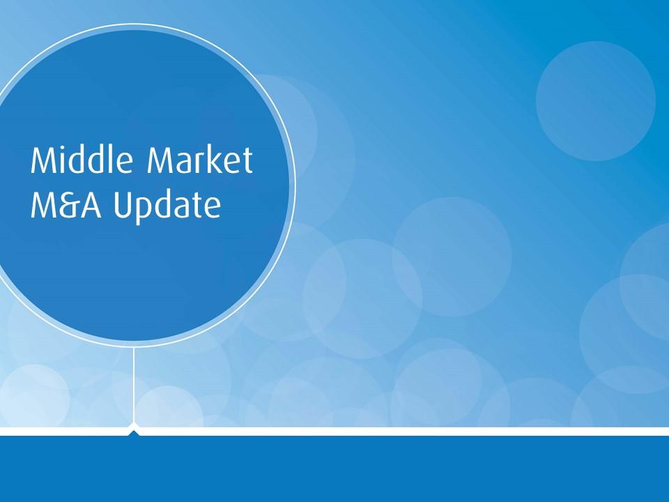 Middle Market M&A Update