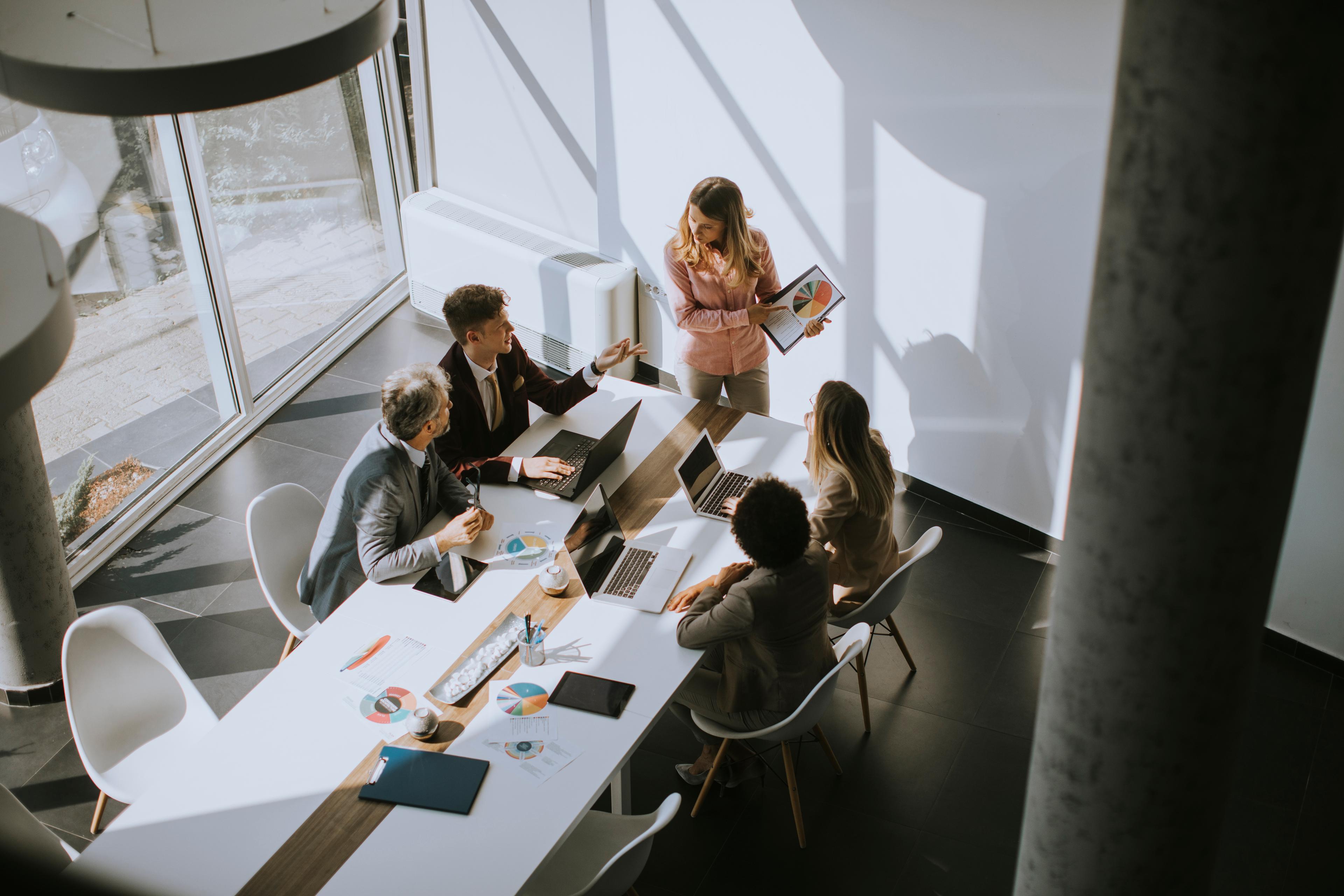 Group of multiethnic business people working together in the office