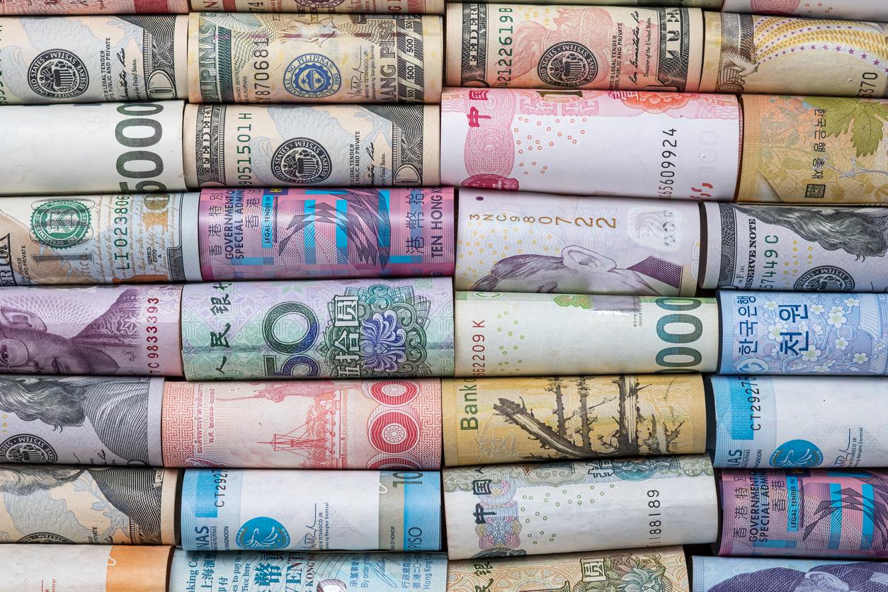 Rolled up currencies from around the world