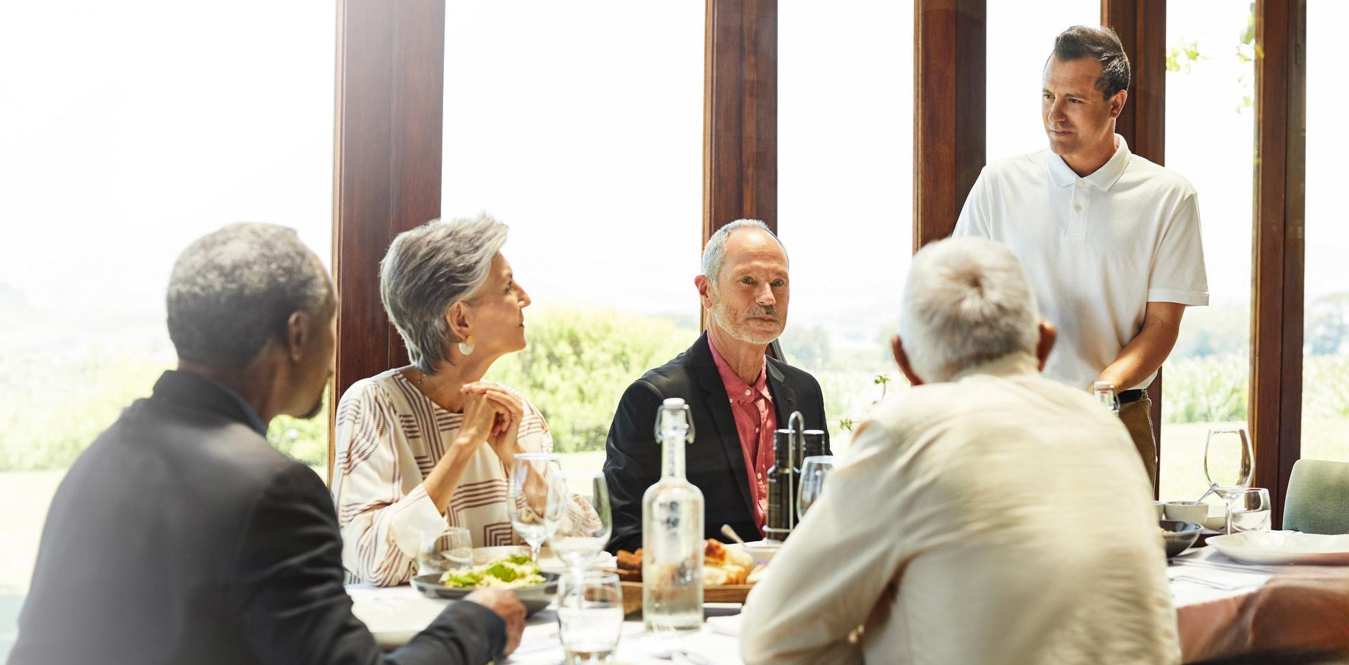 Family discussing financial planning