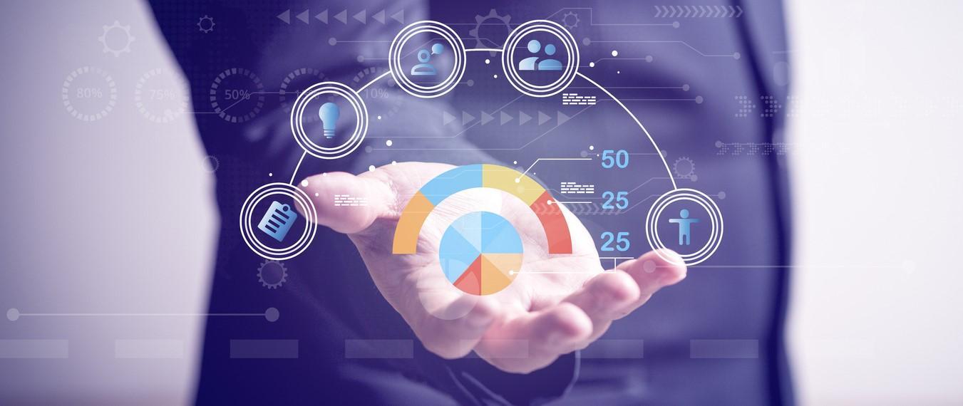 Businessman holding innovative business concept