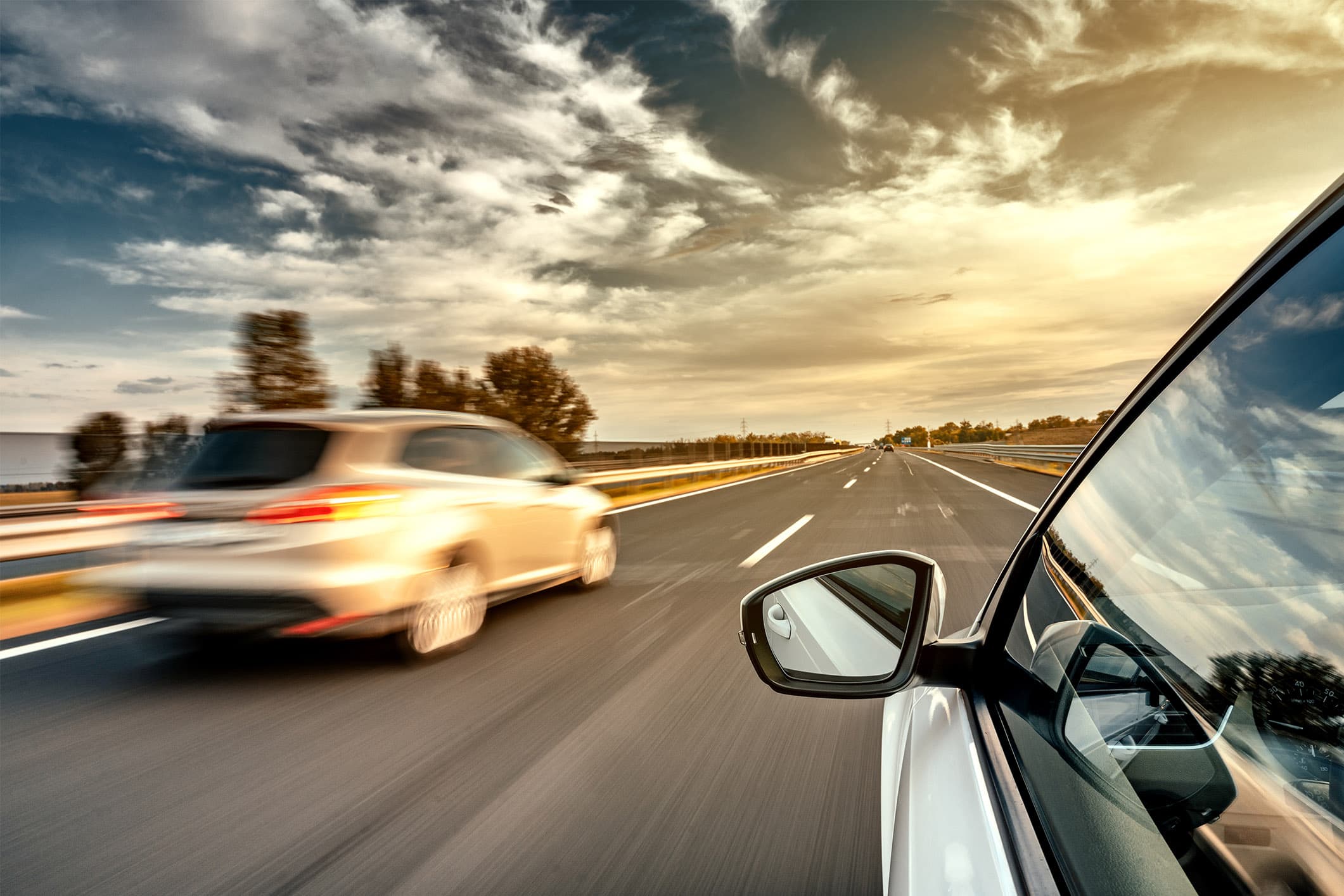 cars on a highway