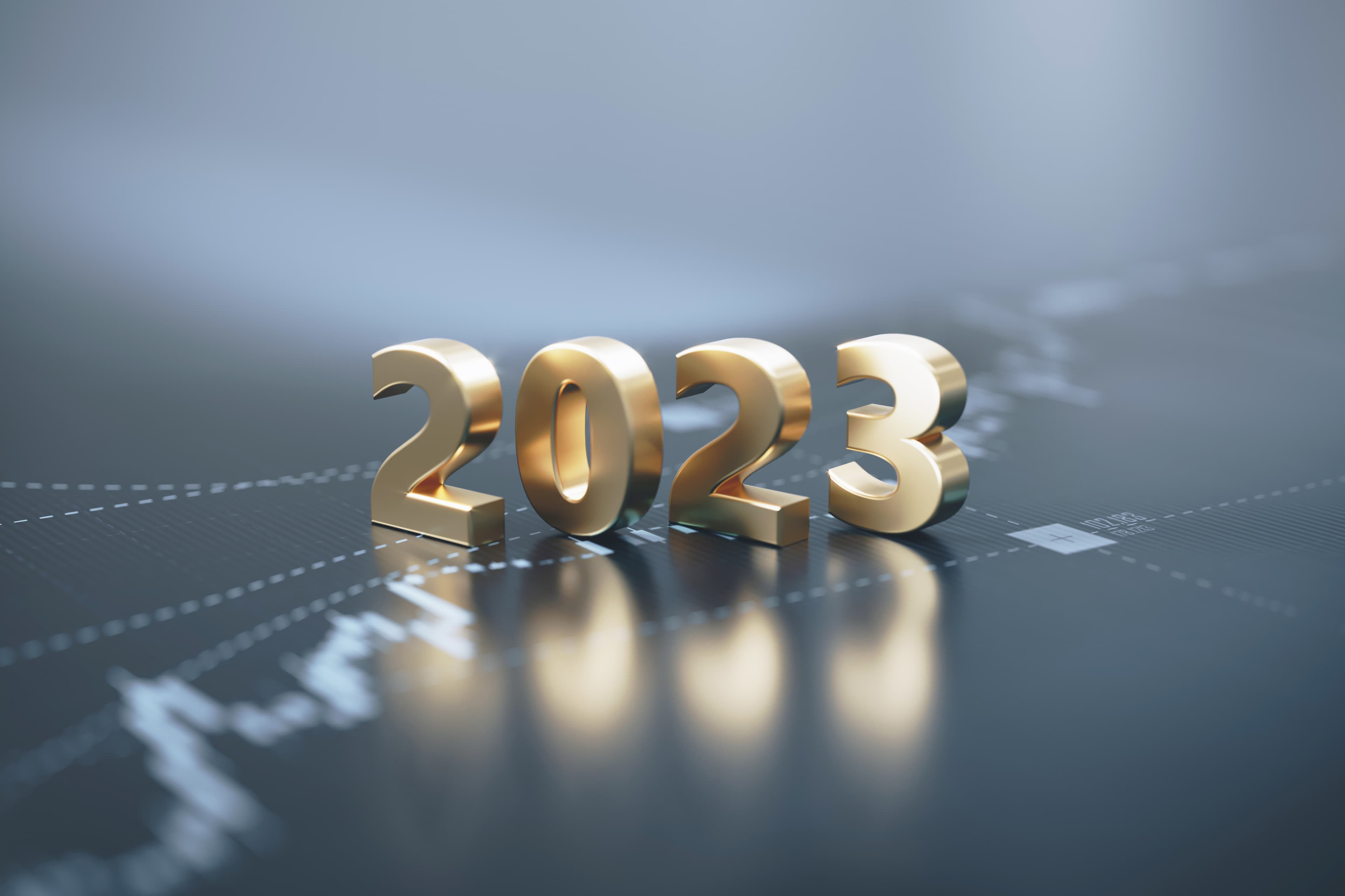 2023 sitting over financial graph