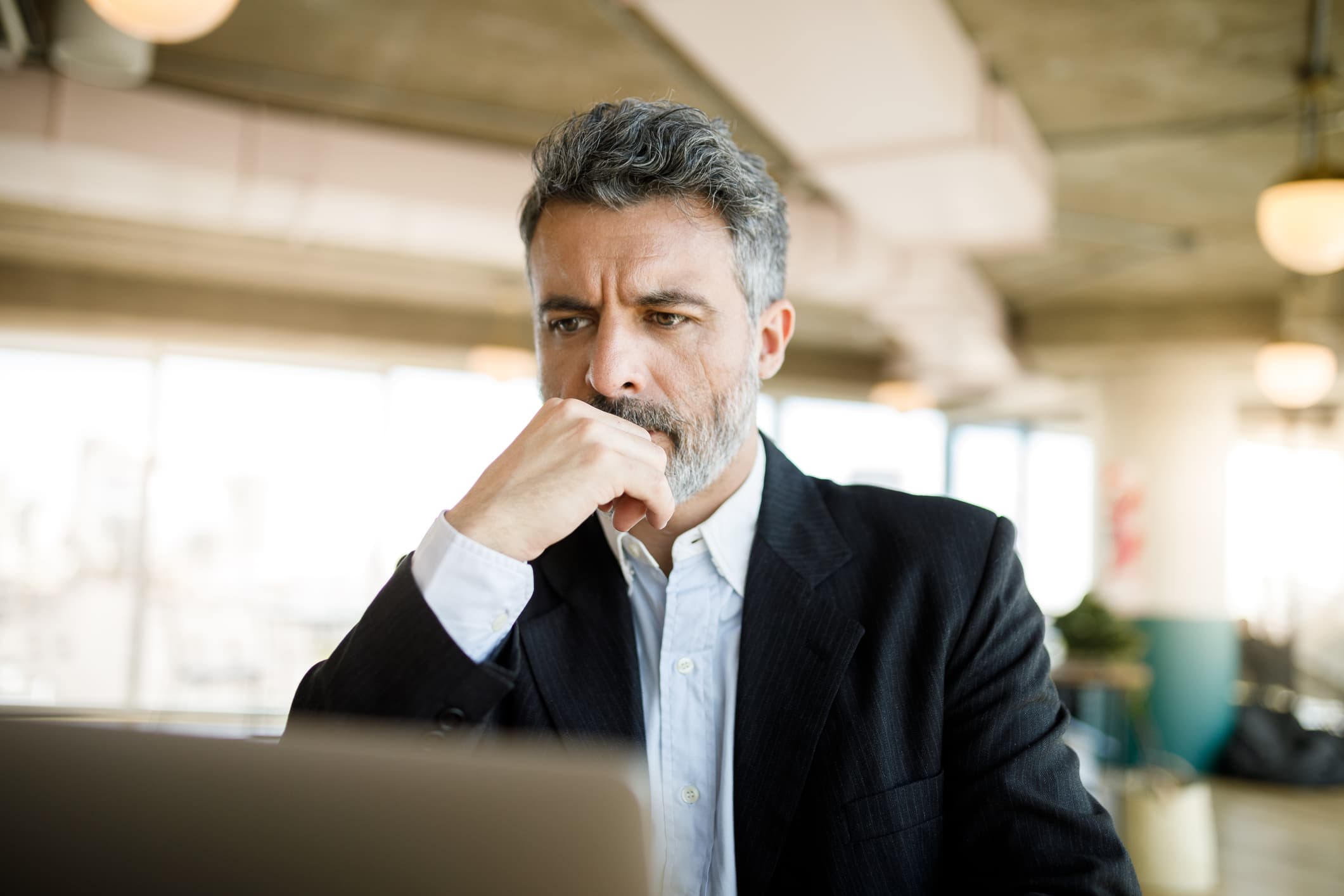 Concerned at a computer