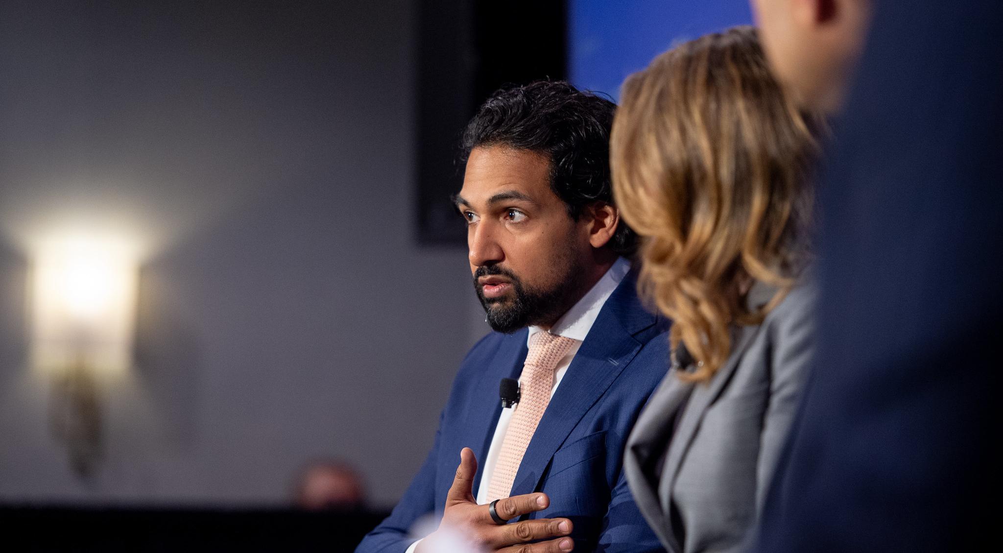 BMO Capital Markets’ Rahim Bapoo speaks in a panel discussion at the BloombergNEF Summit in San Francisco.