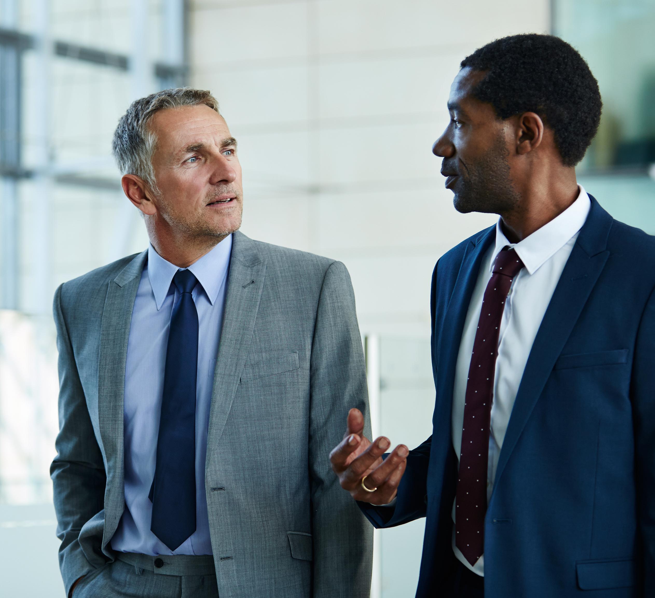 Two business men talking