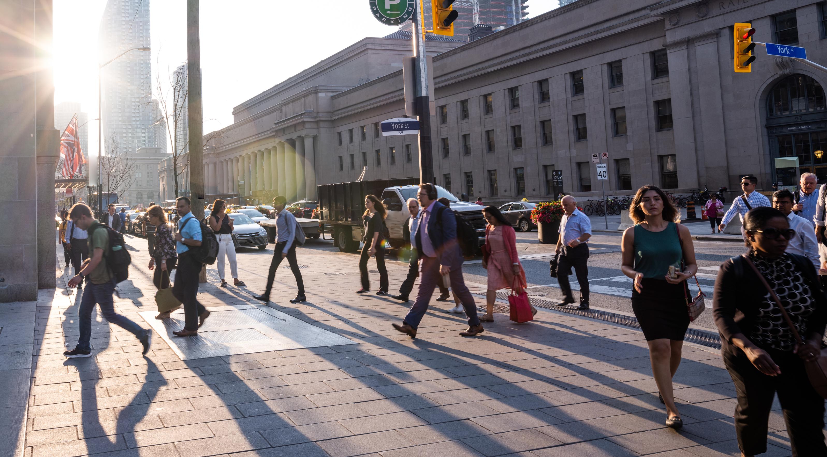 commuters in downtown Toronto.