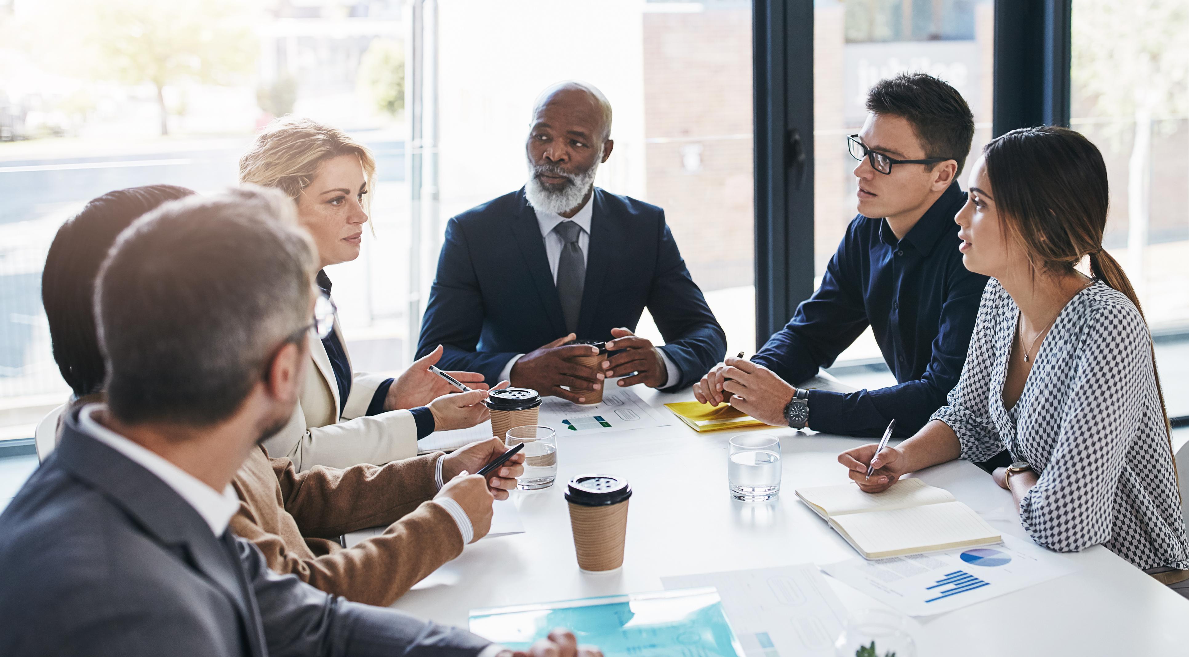 CEO with his leadership team.