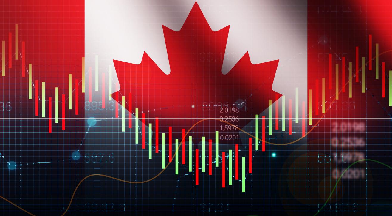 Canada flag and market charts Click here to play video. 