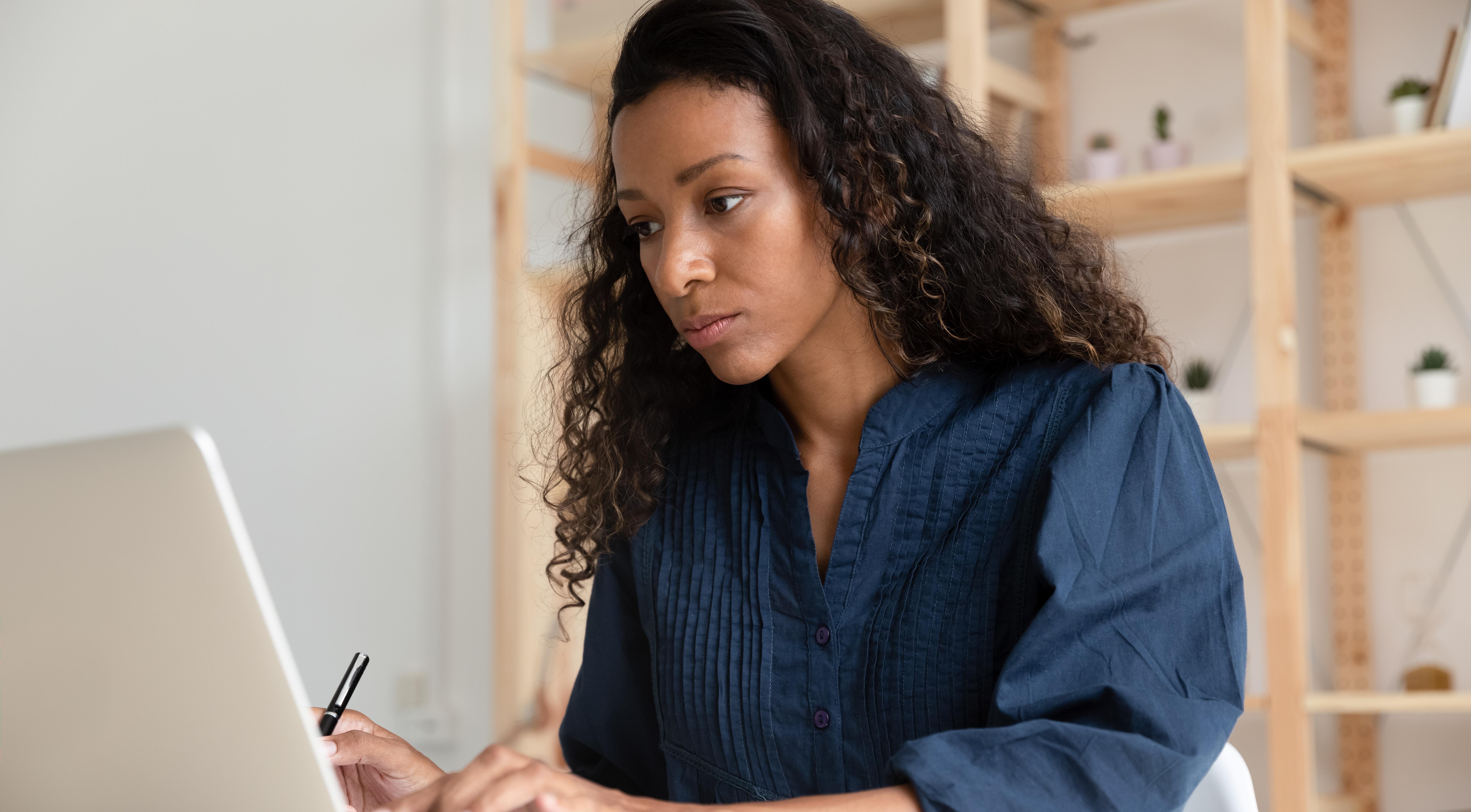 woman working.