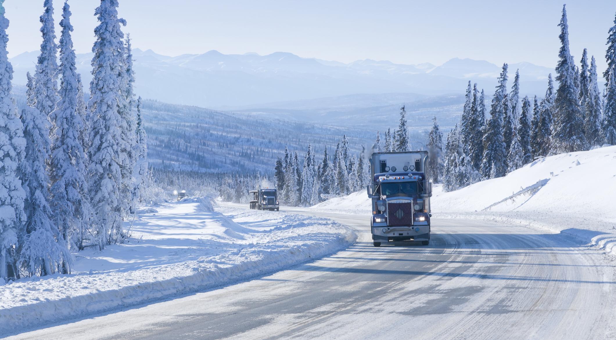 Truck in winter.