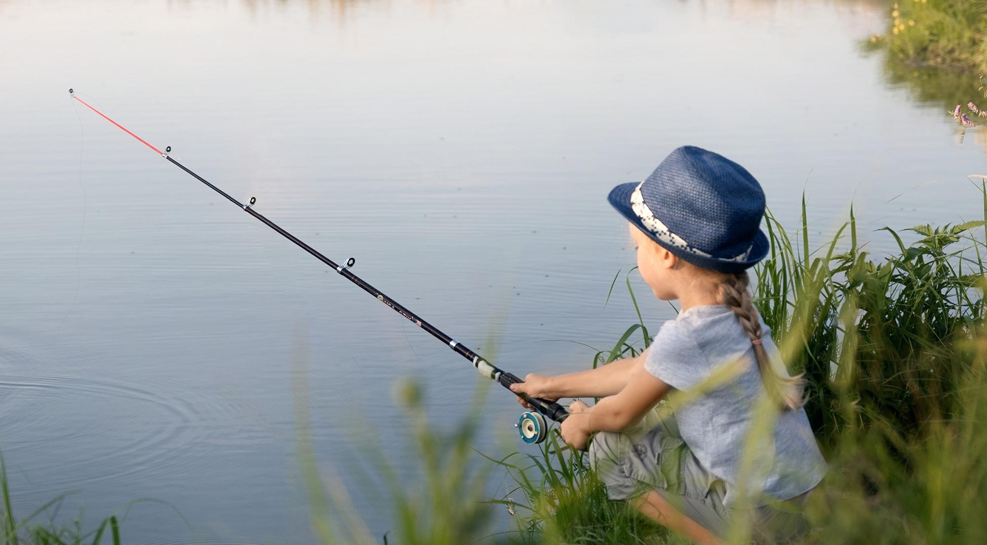 Child fishing.