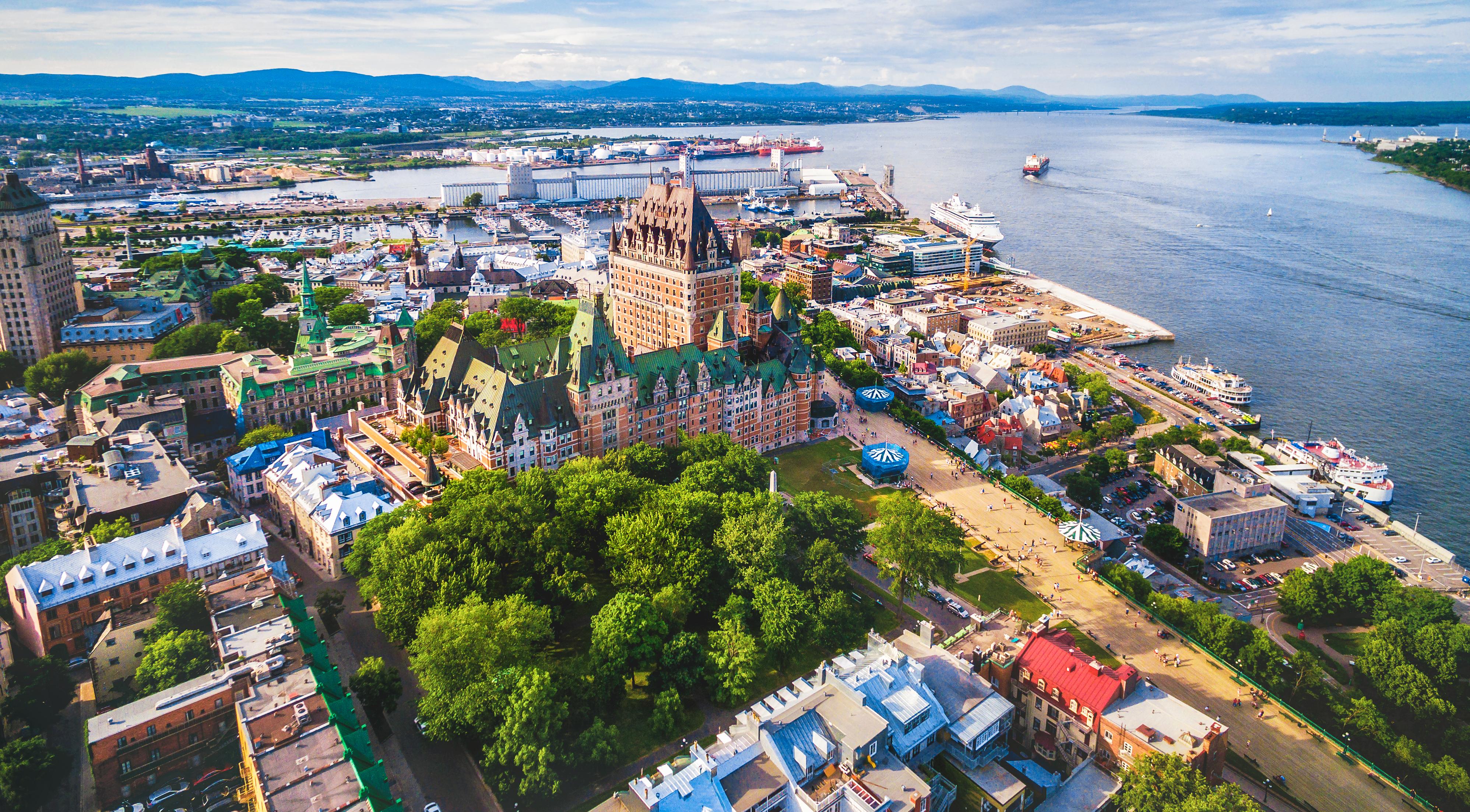 Aerial View or Quebec, Canada. Click here to play video. 
